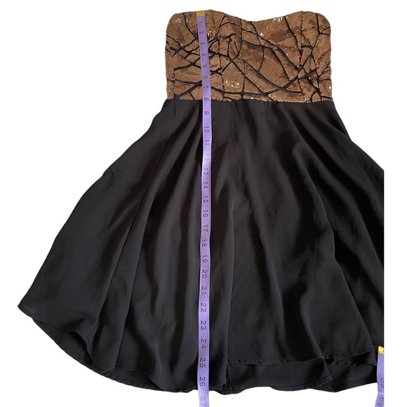Strapless black and gold sequin mini dress - Picture 8 of 8